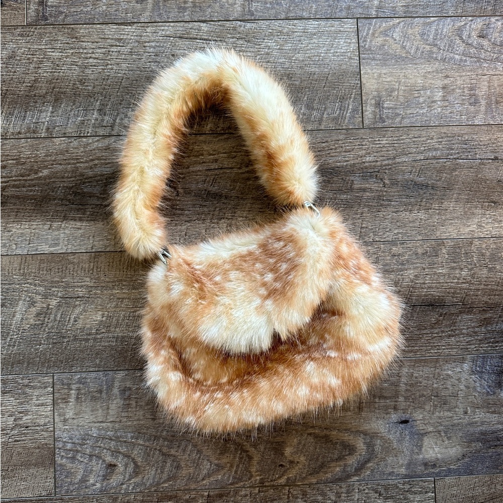 Handmade faux Bambi deer bag/shoulder purse